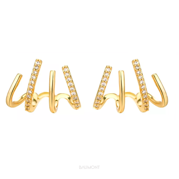 Brincos Quatro Pontas Baumont - Folheado a Ouro 18k/Prata 925