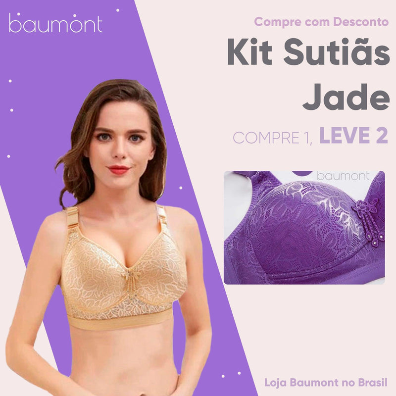 Kit 2 Sutiãs Jade com 4 Fechos e Alças Reguláveis (Frete Grátis)