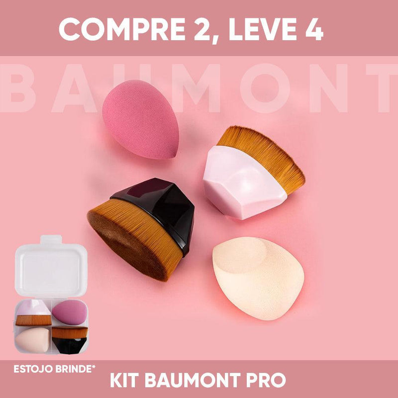 KIT PROMOCIONAL - 2 Pincéis Baumont Pro + 2 Esponjas de BRINDE -