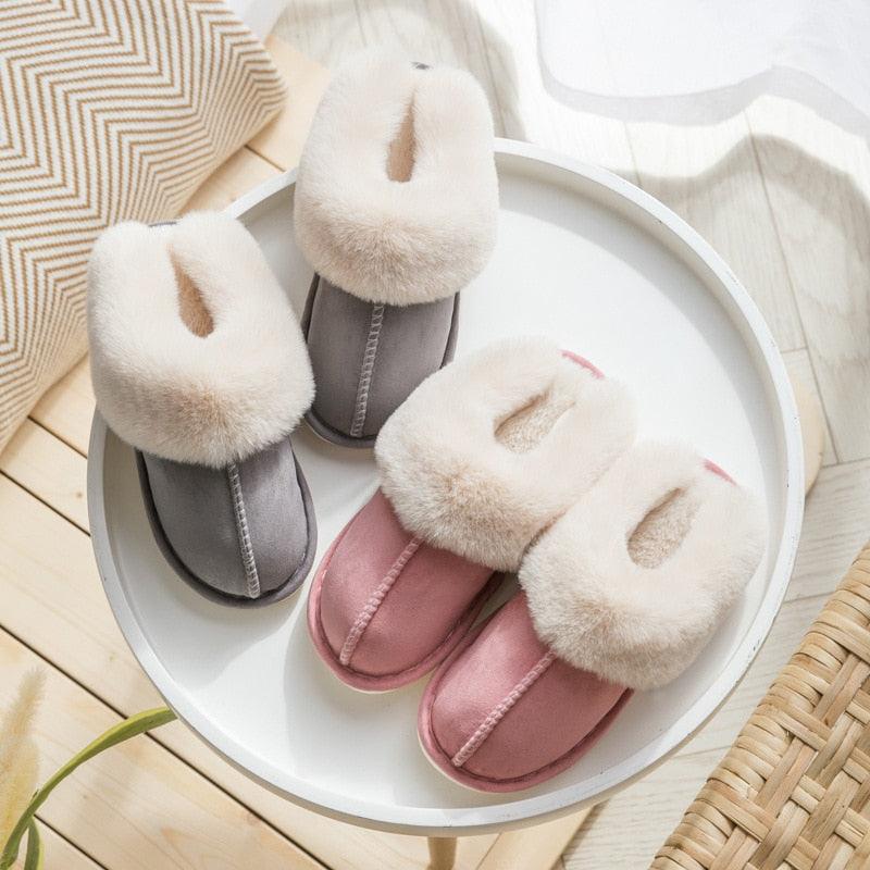Sapatos de Inverno Forrados por Algodão Felpudo