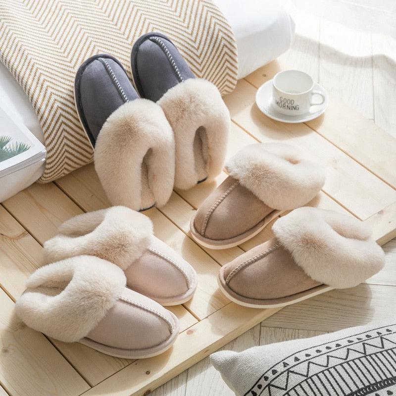 Sapatos de Inverno Forrados por Algodão Felpudo