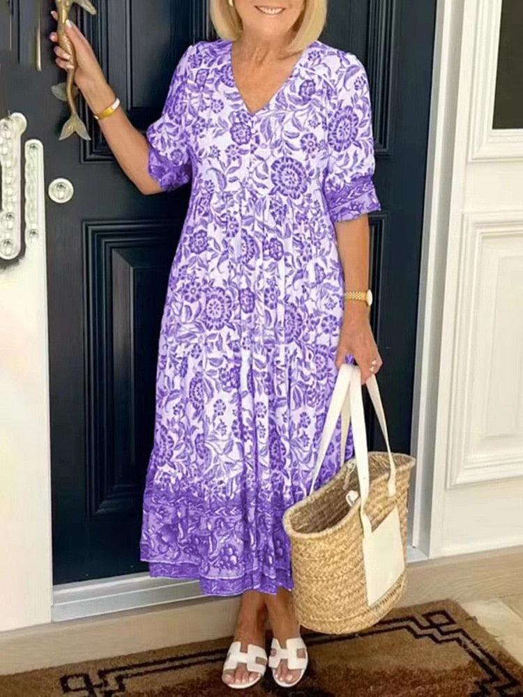 Vestido Madrid® com Decote em V: Soltinho e Levinho + 30%OFF