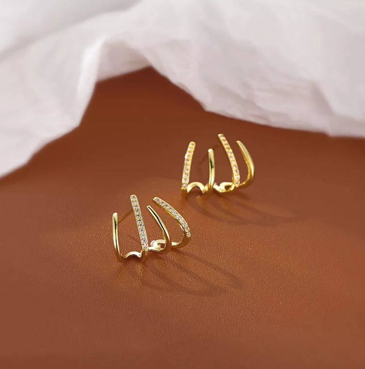 Brincos Quatro Pontas Baumont - Folheado a Ouro 18k/Prata 925