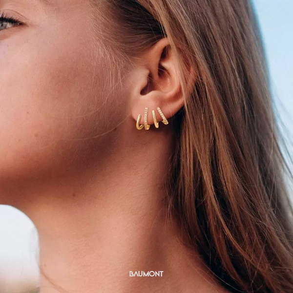 Brincos Quatro Pontas Baumont - Folheado a Ouro 18k/Prata 925