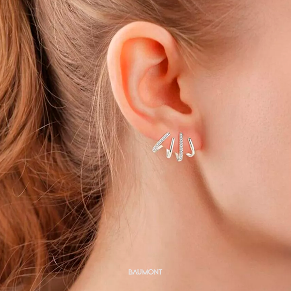 Brincos Quatro Pontas Baumont - Folheado a Ouro 18k/Prata 925