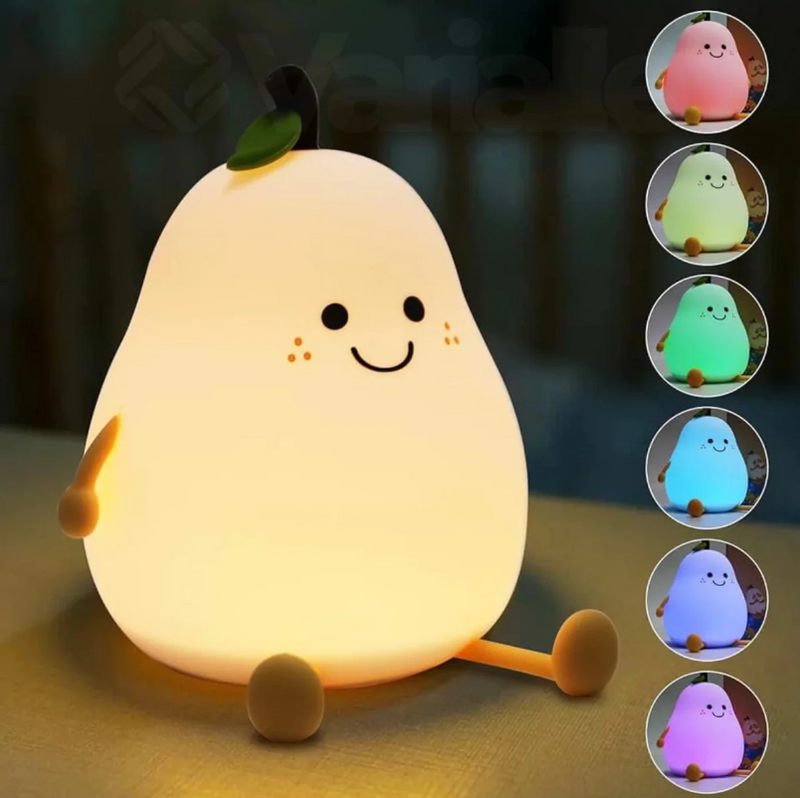 PêraLume 🍐 Luminária 7 Cores de Silicone (UBS/Recarregável)