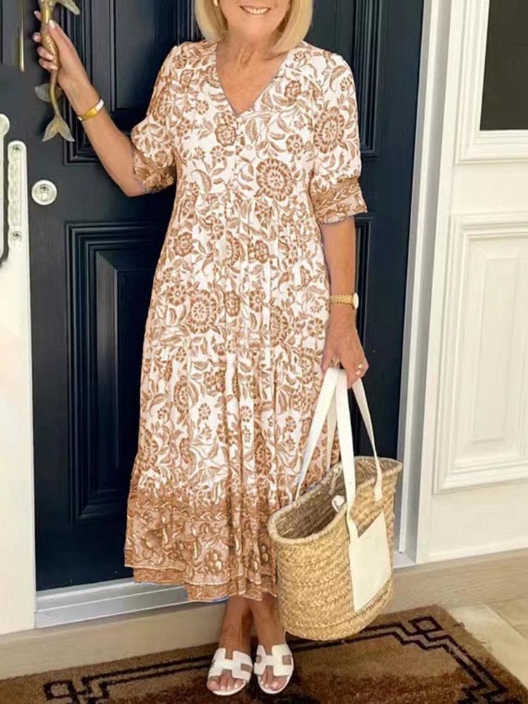 Vestido Madrid® com Decote em V: Soltinho e Levinho + 30%OFF