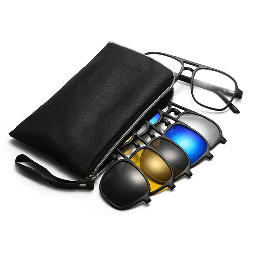 Óculos de Sol Kit com 6 Lentes Polarizadas + Porta Óculos (Frete grátis)